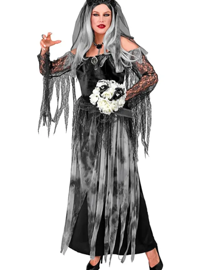 "DEAD BRIDE" (dress. bridal headpiece) in Grau