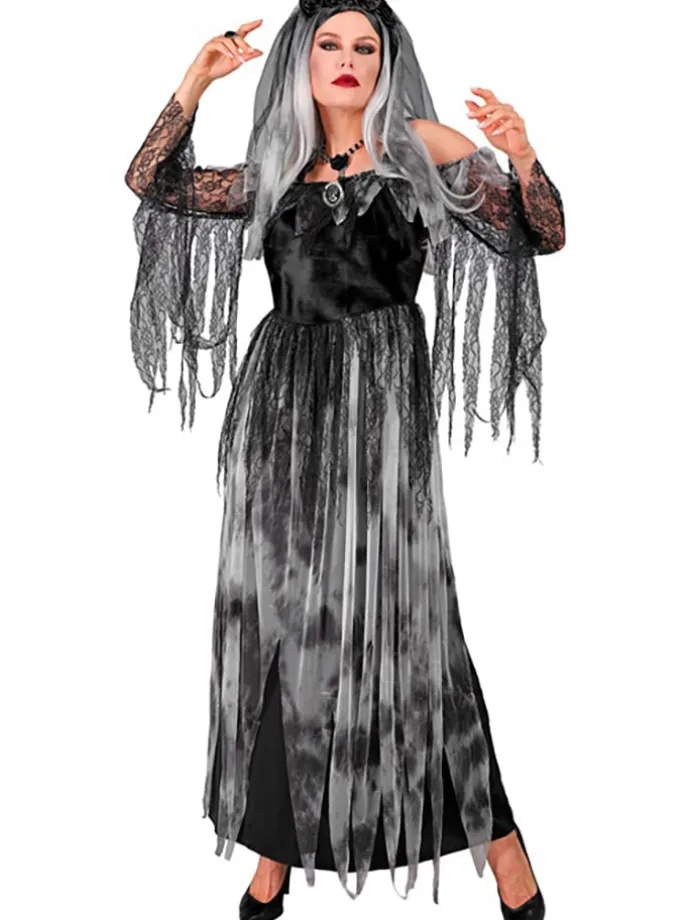 "DEAD BRIDE" (dress. bridal headpiece) in Grau