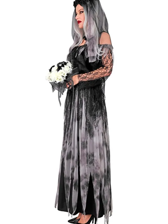 "DEAD BRIDE" (dress. bridal headpiece) in Grau
