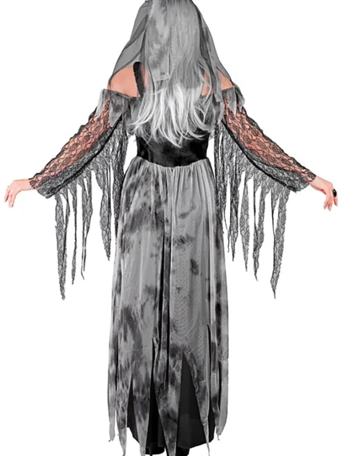 "DEAD BRIDE" (dress. bridal headpiece) in Grau