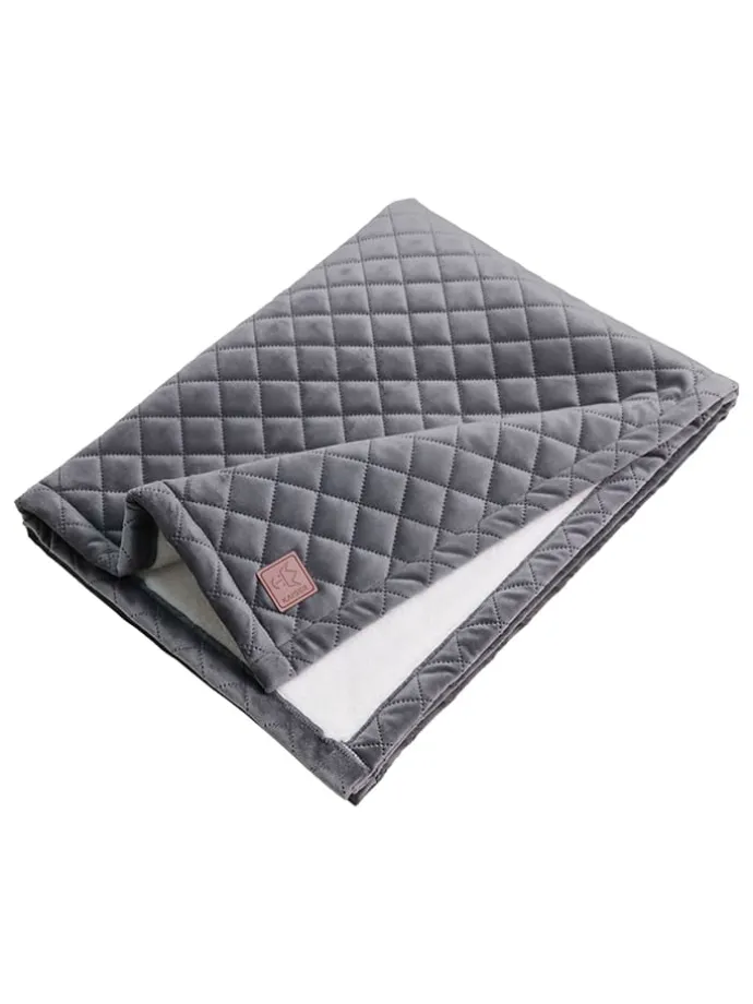 Decke "Velvet" in Grau - (L)100 x (B)75 cm