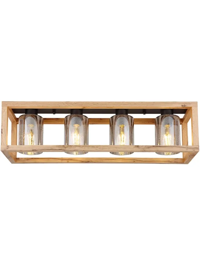 Deckenleuchte ''Pettey'' in Hellbraun - (B)74,5 x (H)20 x (T)22,5 cm