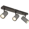 Deckenleuchte "Robby" in Schwarz/ Grau - (B)41 x (H)12 x (T)10 cm