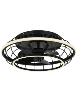 Deckenventilator in Schwarz  - (H)18 x Ø 50 cm