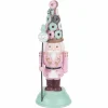 Dekofigur ''Nutcracker'' in Rosa/ Türkis - (L)22 cm