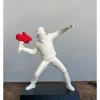 Dekoobjekt in Weiß/ Rot - (B)14 x (H)16,5 cm
