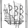Dekoobjekt "Sail Boat" in Schwarz - (B)23 x (H)28 x (T)8 cm