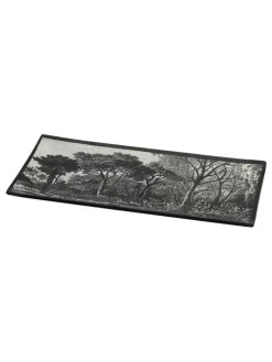 Dekoschale "Black forest" in Schwarz/ Weiß - (B)21 x (T)10 cm