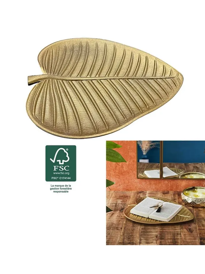 Dekoschale in Gold - (L)37,8 x (B)30,4 cm