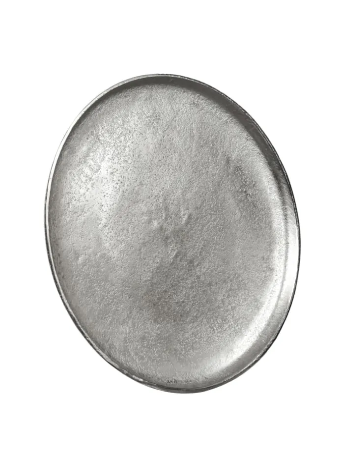 Dekoteller Dekotablett runder Kerzenteller Aluminium D: 30cm in silber