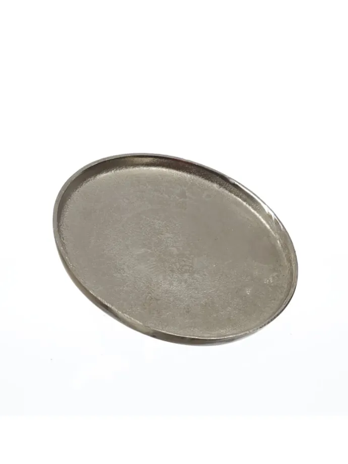 Dekoteller Dekotablett runder Kerzenteller Aluminium D: 20cm in silber
