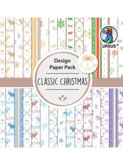 Design Paper Pack, Classic Christmas, 190g, 15x15cm, 30 Blatt - ab 3 Jahren