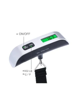 Digitale LCD-Kofferwaage inkl. Batterie Gepäckwaage 50Kg in Grau
