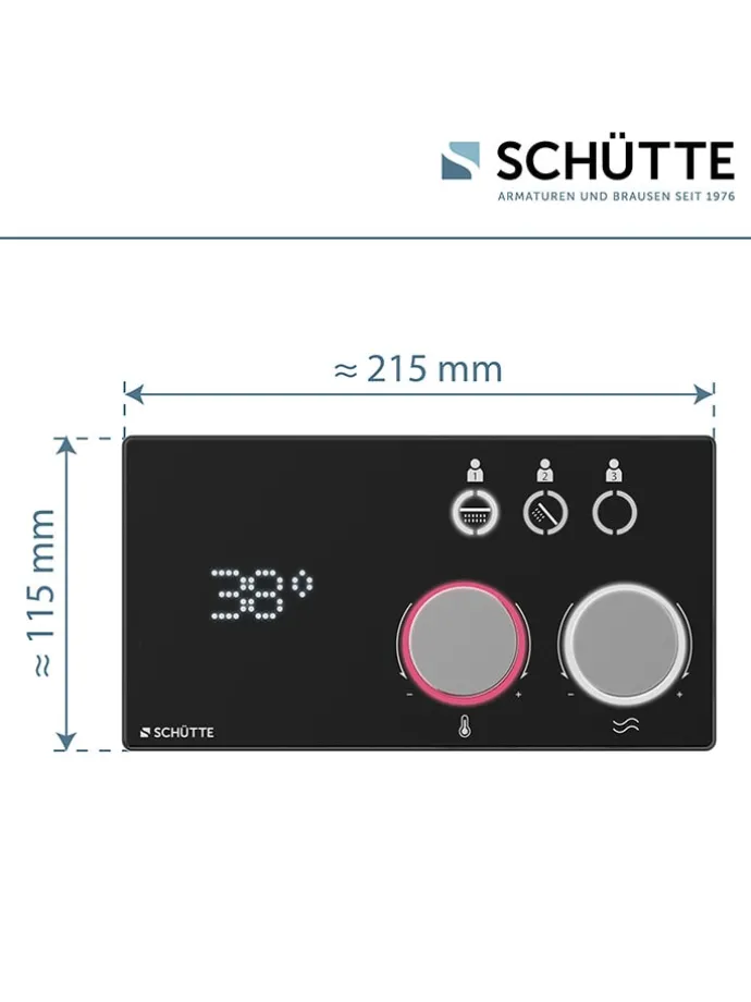 Digitales Duschsystem ''Aquadot'' in Schwarz/ Chrom