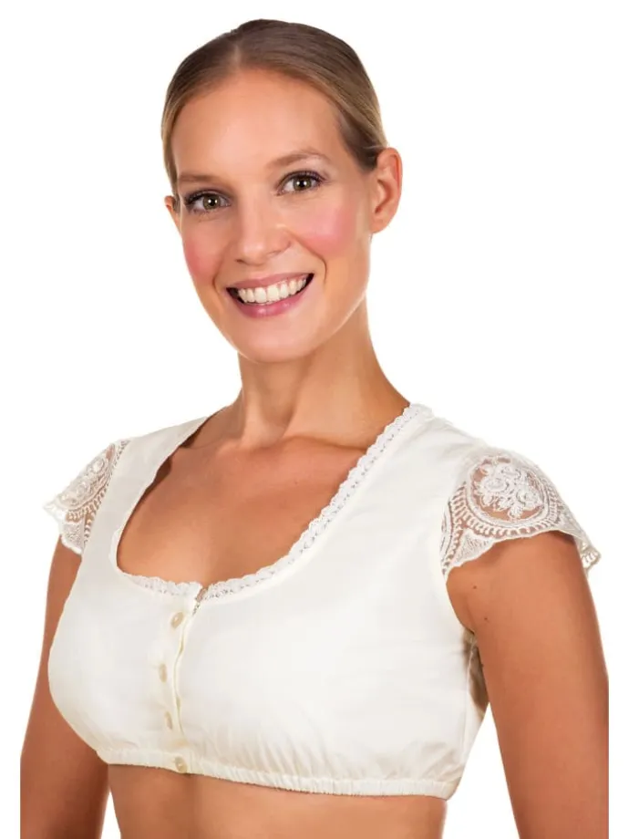 Dirndbluse in creme-weiß