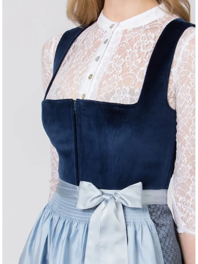 Dirndl "Aida" in Dunkelblau/ Hellblau