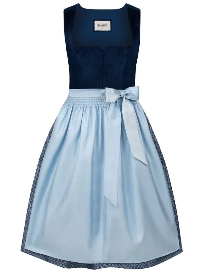 Dirndl "Aida" in Dunkelblau/ Hellblau