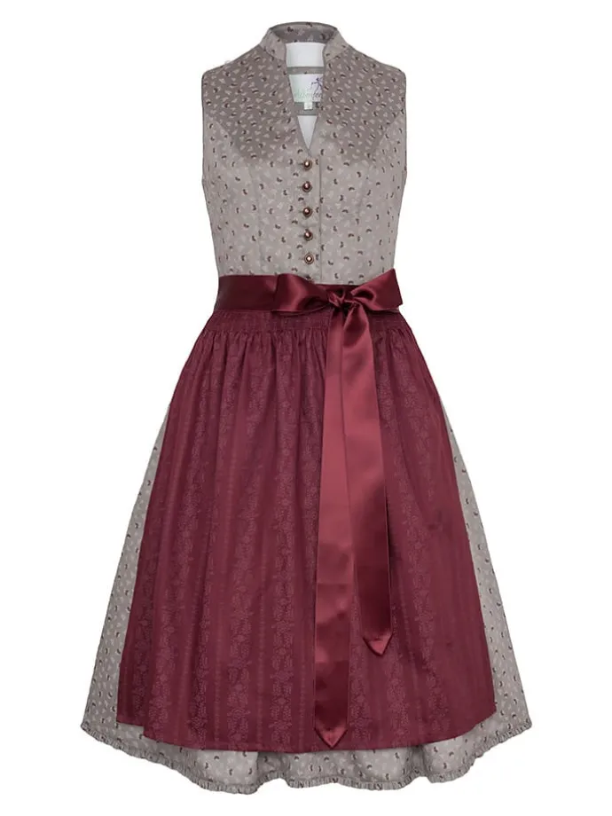 Dirndl ''Alisa'' in Grau/ Bordeaux