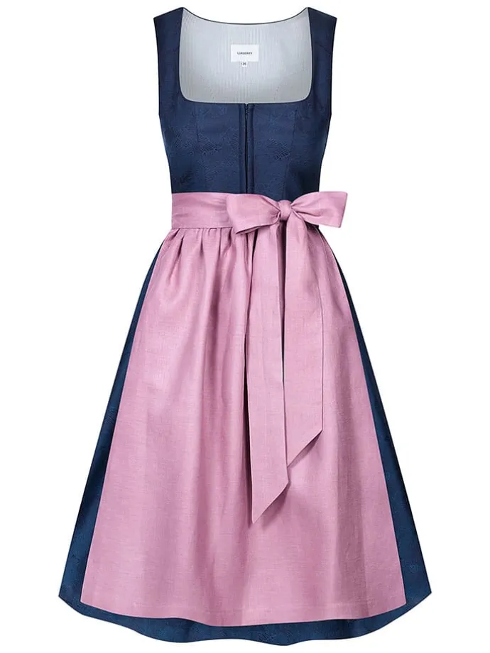 Dirndl "Cecily" in Rosa/ Dunkelblau