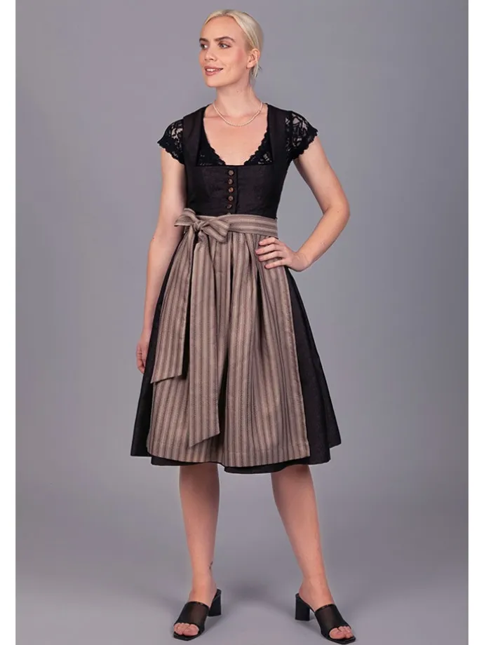 Dirndl "Dorothea" in Schwarz/ Braun