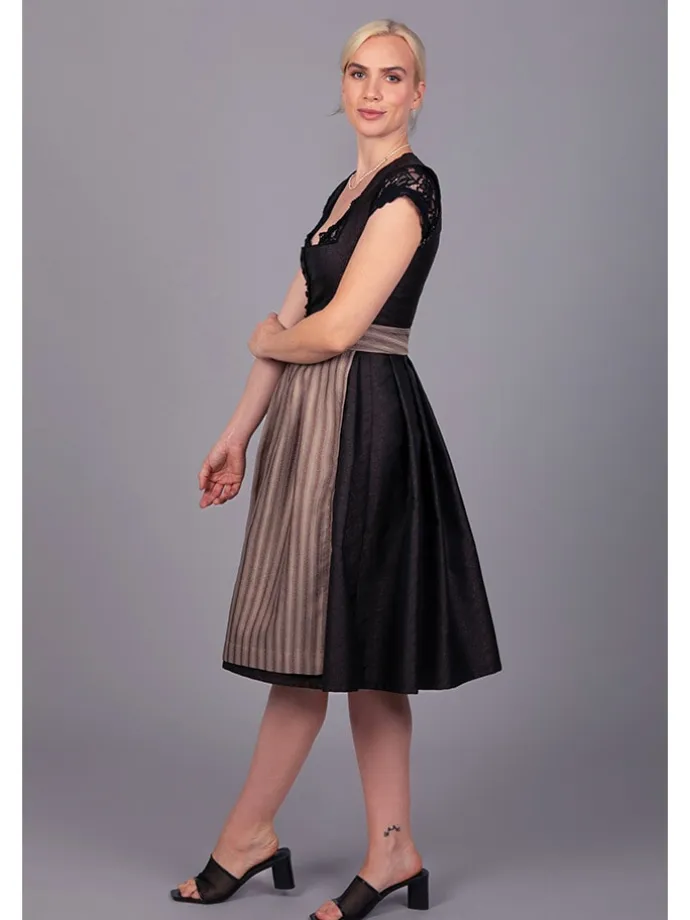 Dirndl "Dorothea" in Schwarz/ Braun