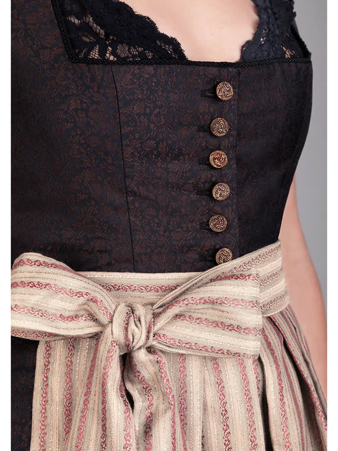Dirndl "Dorothea" in Schwarz/ Braun