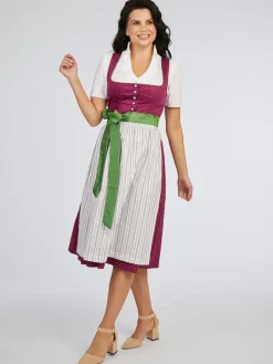 Dirndl in Beere/ Weiß