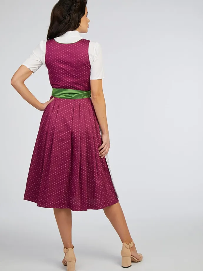 Dirndl in Beere/ Weiß