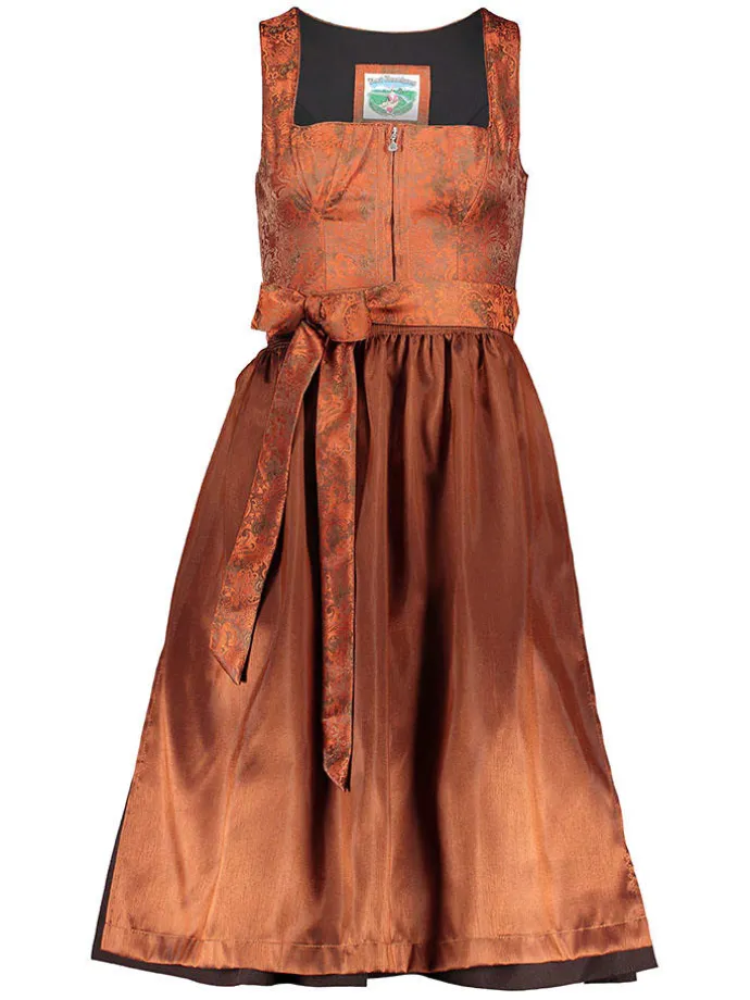 Dirndl in Braun/ Orange