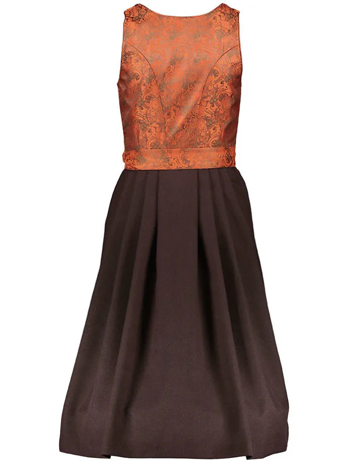Dirndl in Braun/ Orange