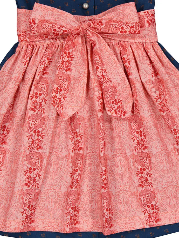 Dirndl in Dunkelblau/ Koralle