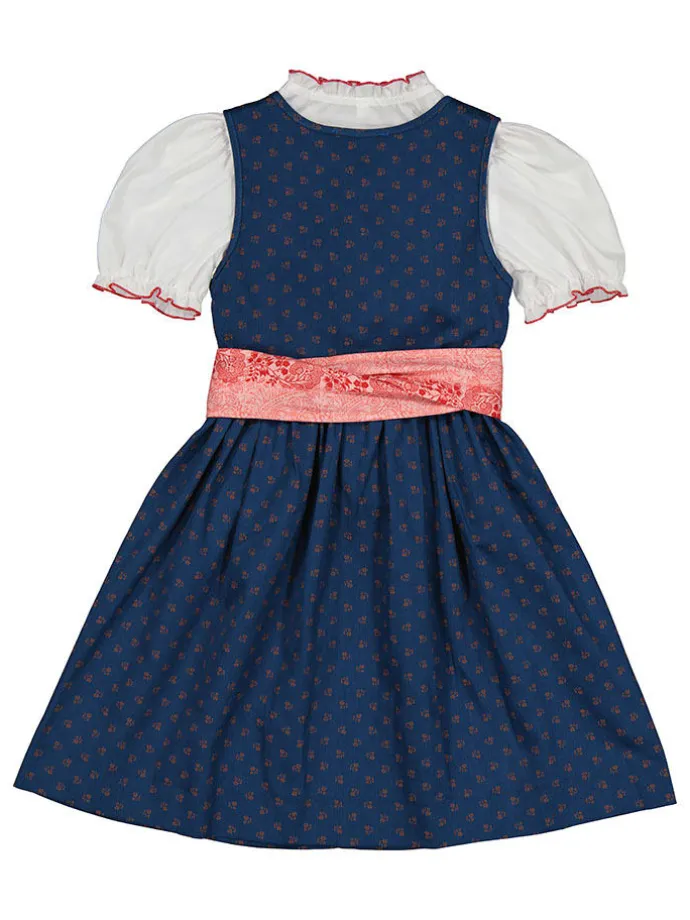 Dirndl in Dunkelblau/ Koralle