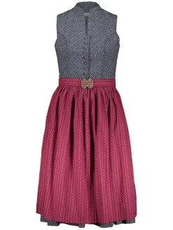 Dirndl in Dunkelblau/ Rot