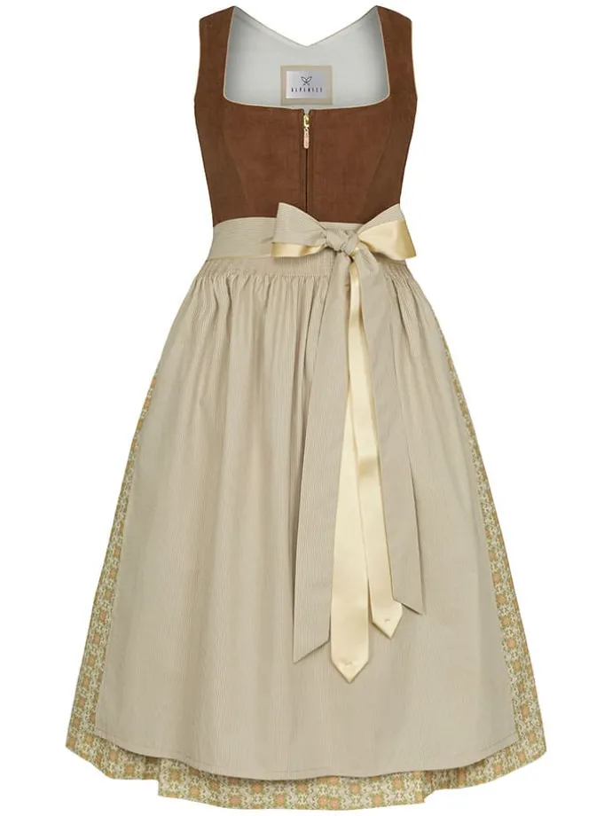 Dirndl in Dunkelbraun/ Beige