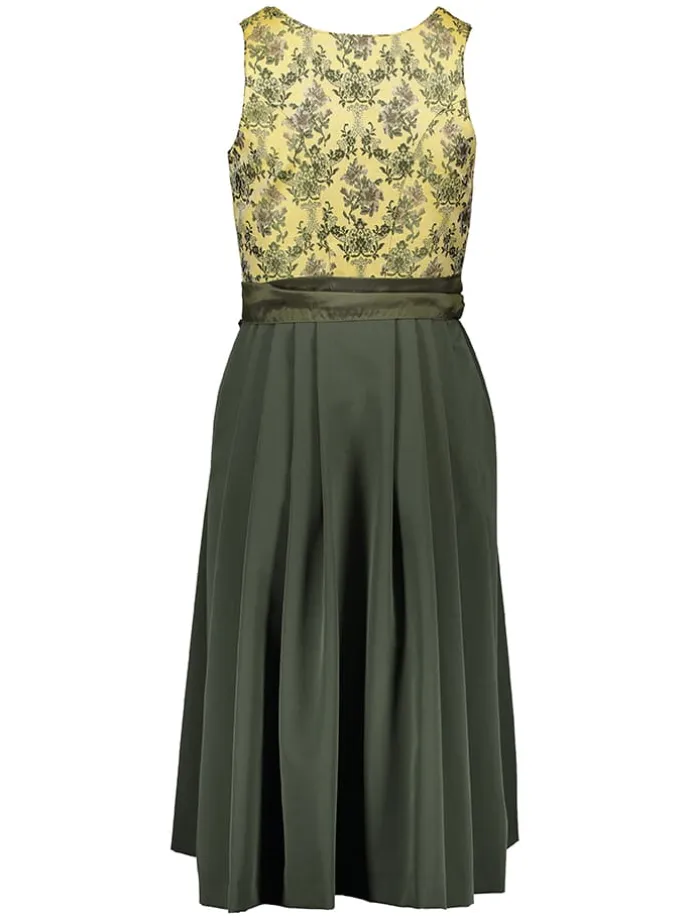 Dirndl in Dunkelgrün/ Gelb