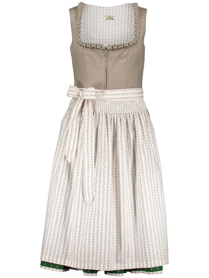 Dirndl in Grün/ Beige