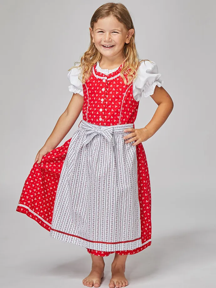 Dirndl in Rot/ Weiß