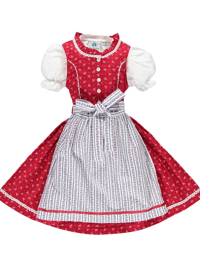 Dirndl in Rot/ Weiß