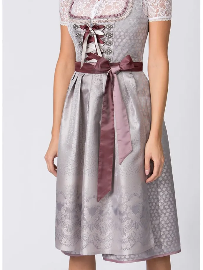 Dirndl "Lia" in Grau/ Beere