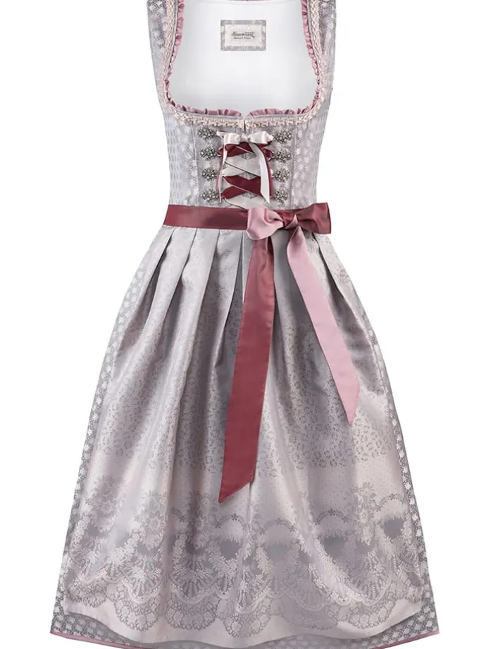 Dirndl "Lia" in Grau/ Beere