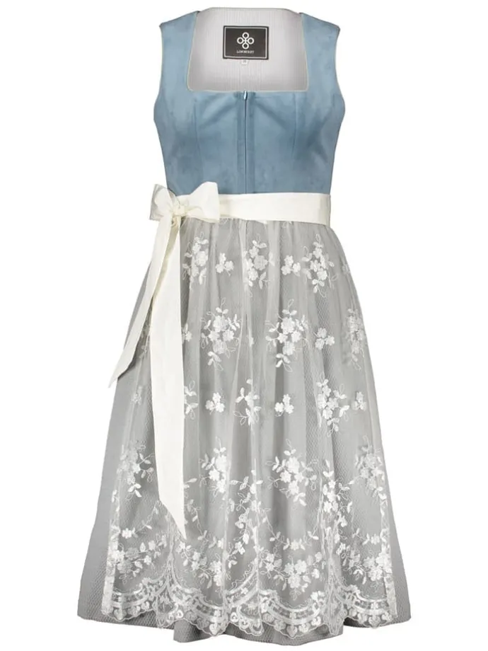 Dirndl "Ruth" in Blau/ Grau
