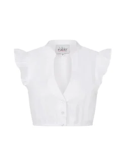 Dirndlbluse Carla Kurzarm in Weiß