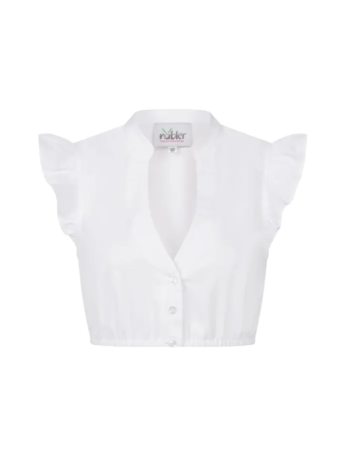 Dirndlbluse Carla Kurzarm in Weiß