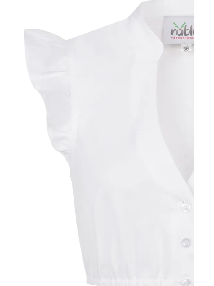 Dirndlbluse Carla Kurzarm in Weiß