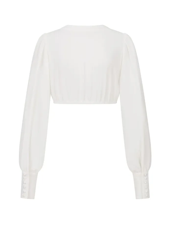 Dirndlbluse Charlotte Langarm in Creme