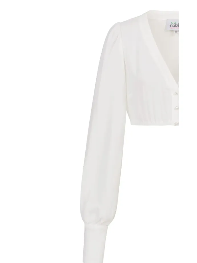 Dirndlbluse Charlotte Langarm in Creme