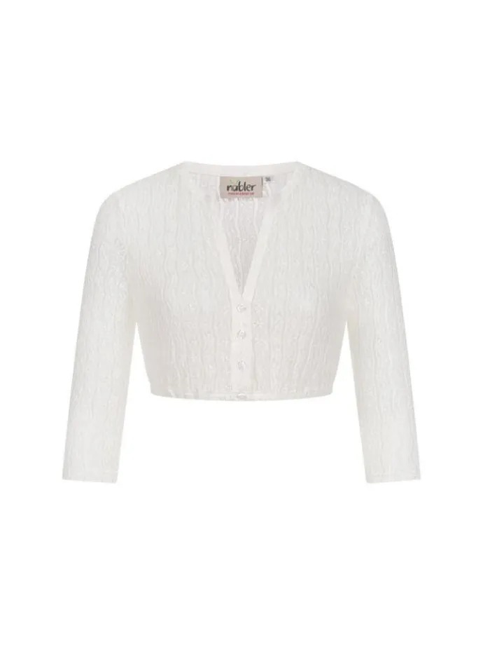 Dirndlbluse Langarm Juna in Creme
