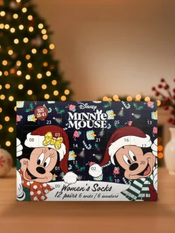Disney Minnie Mouse Socken Adventskalender 12 Paar kurz und lang in Mehrfarbig