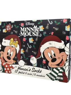 Disney Minnie Mouse Socken Adventskalender 12 Paar kurz und lang in Mehrfarbig