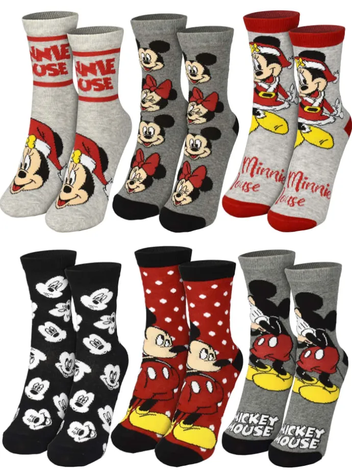 Disney Minnie Mouse Socken Adventskalender 12 Paar kurz und lang in Mehrfarbig